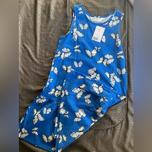 H&M Blue Butterfly Print Sleeveless dress